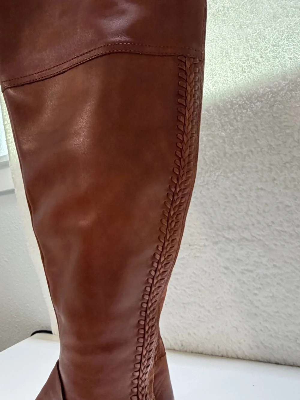 Vince Camuto Bendra Brown Leather Over the Knee Riding Boots Size 6.5